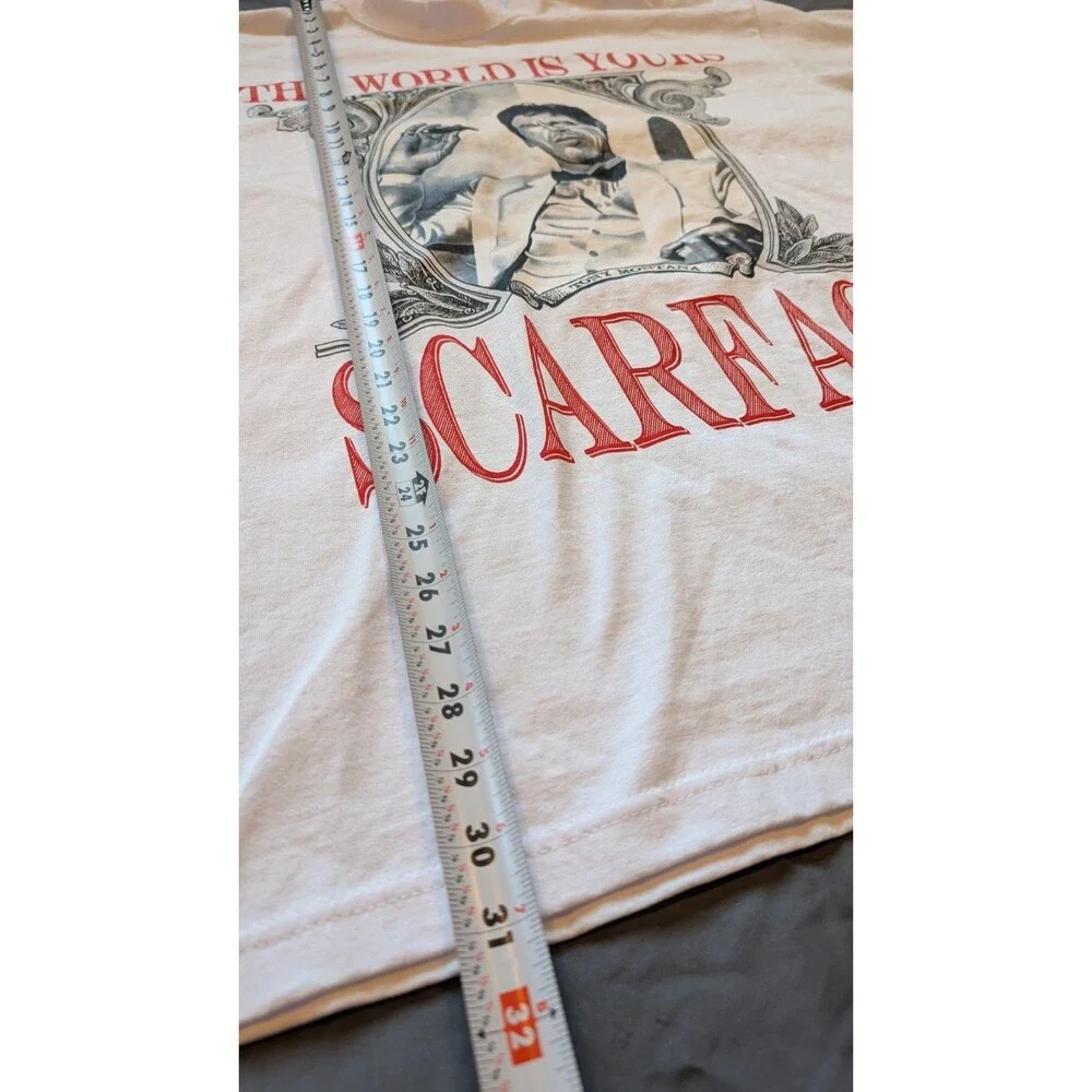 Shaka Wear SCARFACE T-Shirt XL The World Is Yours Graphic White Tee Al Pacino - Picture 8 of 9